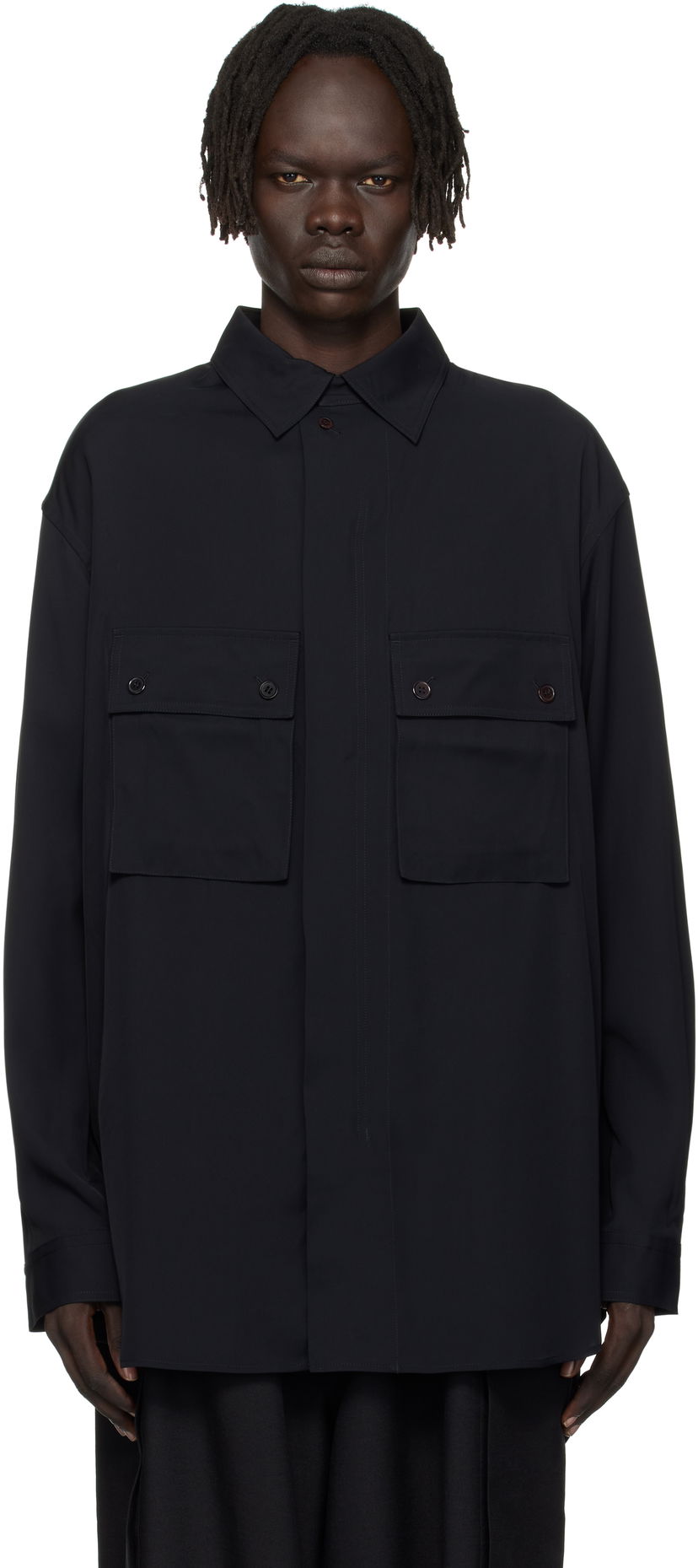 Skjorte Y-3 Y-3 Rayon Twill Oversized Shirt Sort | JX7288