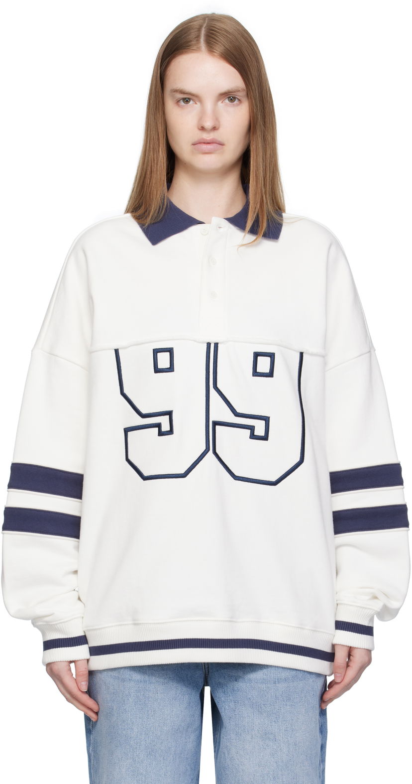 Sweatshirt Ksubi Ksubi '99' Boyfriend Polo Sweatshirt Hvid | WFA25FL005