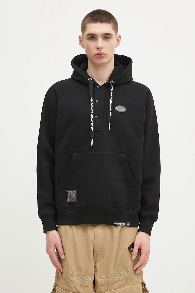 Sweatshirt AAPE by A Bathing Ape AAPE Main Hoodie Sort | AAPSWMB383XXN