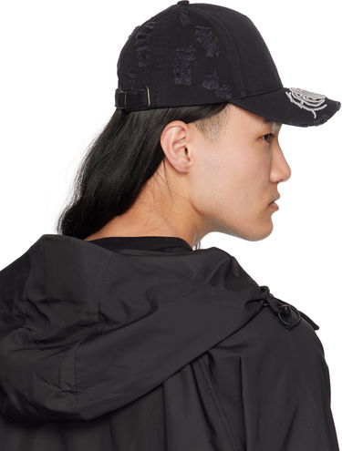 Kasket HELIOT EMIL Heliot Emil Distressed Baseball Cap Sort | SS25.16.071.BLK01.CO, 3