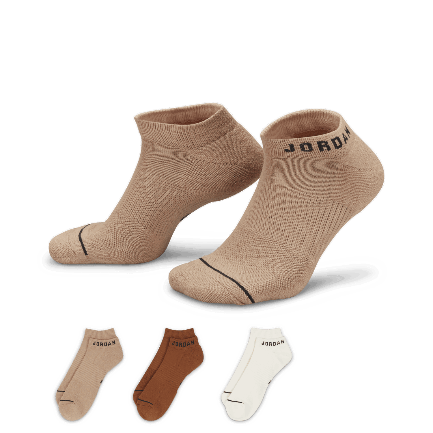 Sokker Jordan Everyday No-Show Socks (3 Pairs) Beige | DX9656-910, 0