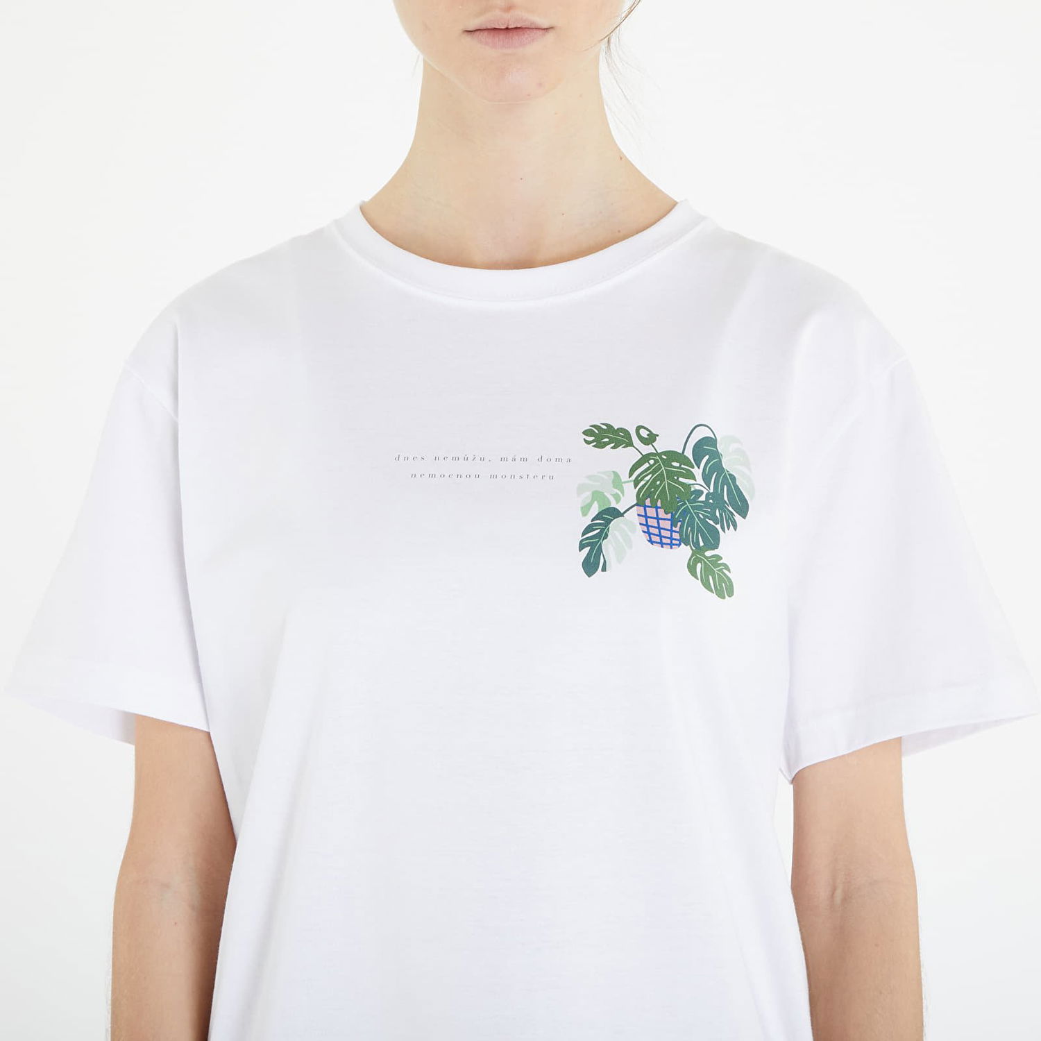 T-shirt Queens Mám Doma Nemocnou Monsteru T-Shirt Hvid | QNS_039, 1