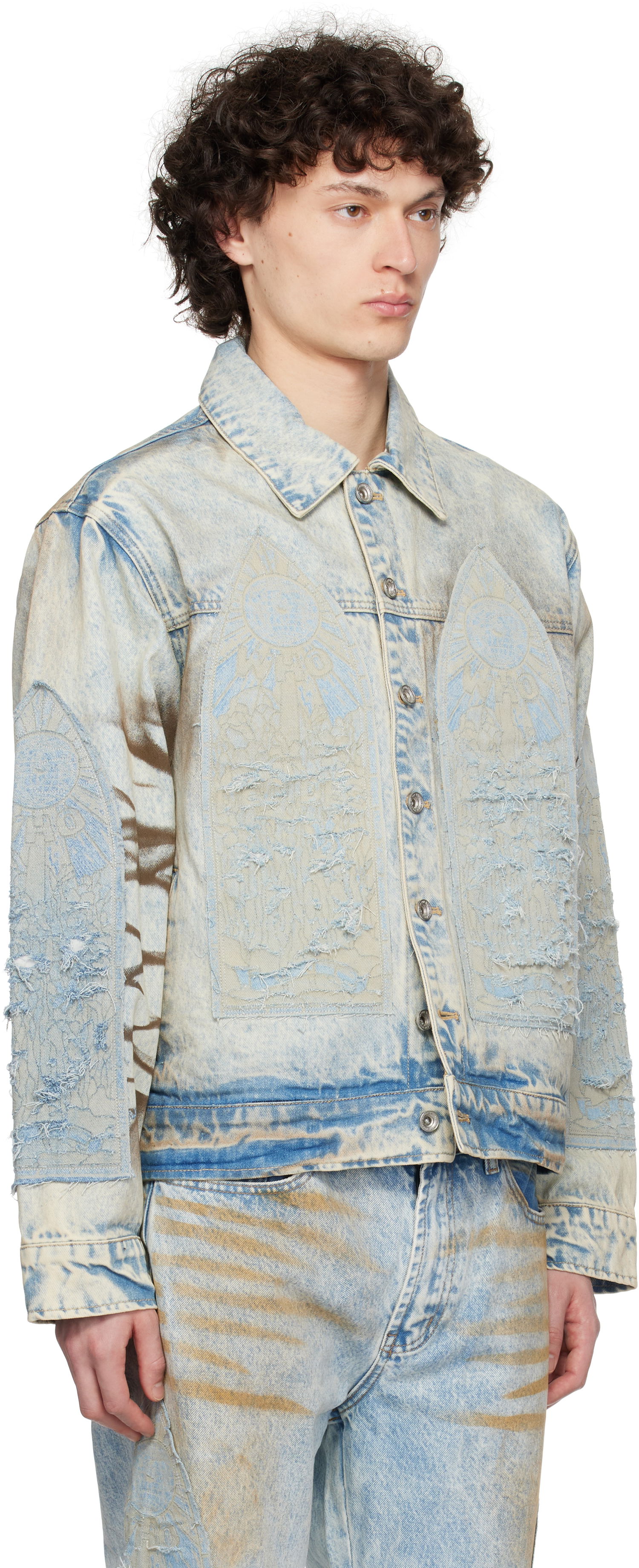 Jakke Who Decides War Who Decides War Signature Mechanic Trucker Denim Jacket Blå | 1131310009SS25, 1