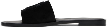 Tilbehør Dolce & Gabbana Dolce&Gabbana DG Logo Cutout Suede Slides Sort | CQ0625 AS915, 2