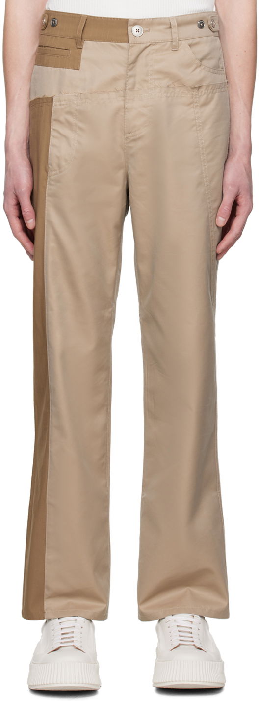 Cargo bukser Feng Chen Wang Feng Chen Wang Paneled Trousers Beige | FUS15TR02