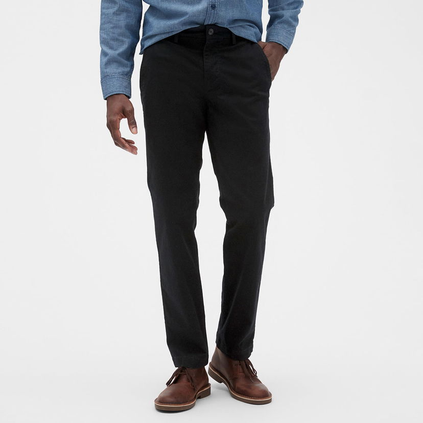 Bukser GAP Chino Straight Fit Pants True Black Sort | 500359-00