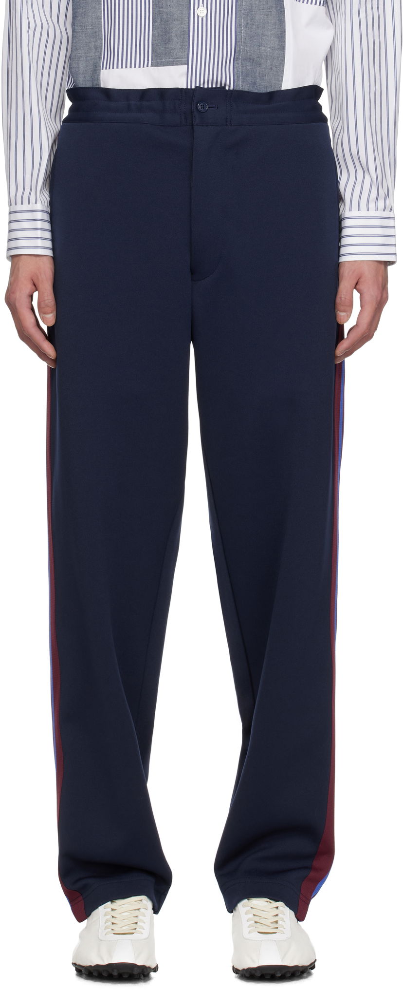 Joggingbukser Comme des Garçons Homme Deux Striped Track Pants Mørkeblå | DO-T023-051