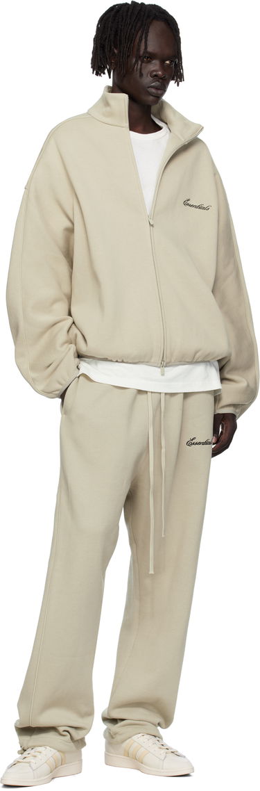 Jakke Fear of God Fear of God ESSENTIALS Modern Fit Fleece Track Jacket Beige | 202SP256896F, 3