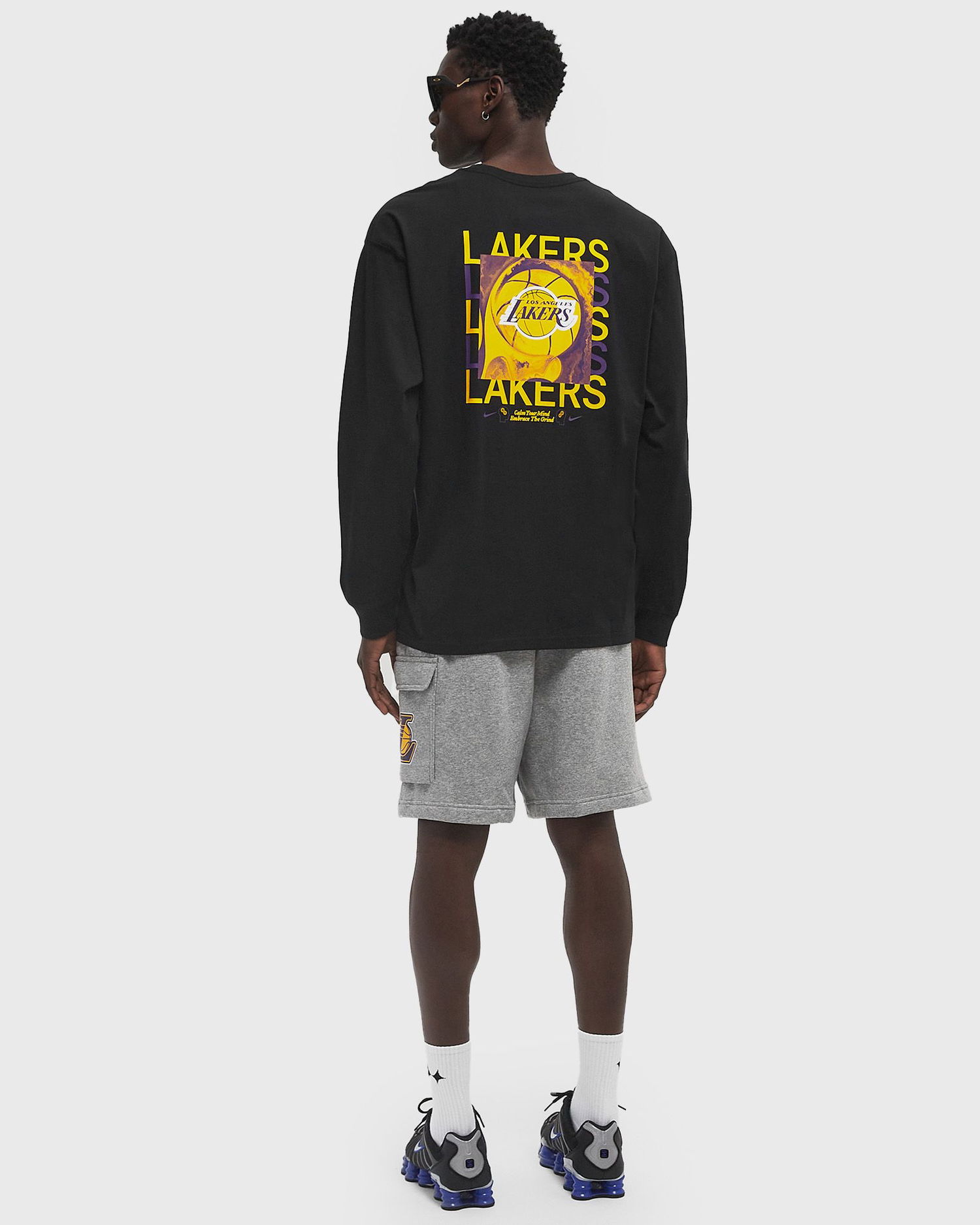 T-shirt Nike Los Angeles Lakers MAX90 Long Sleeve Sweatshirt Sort | HQ0662-010, 1