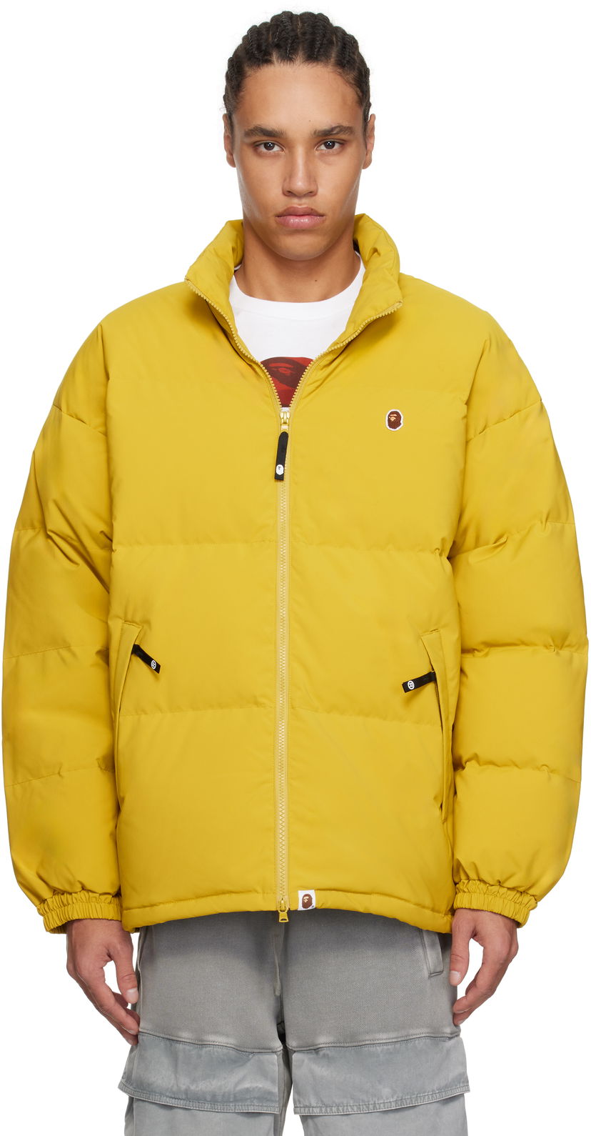 Puffer jakke BAPE One Point Down Jacket Gul | 001DNK701005M
