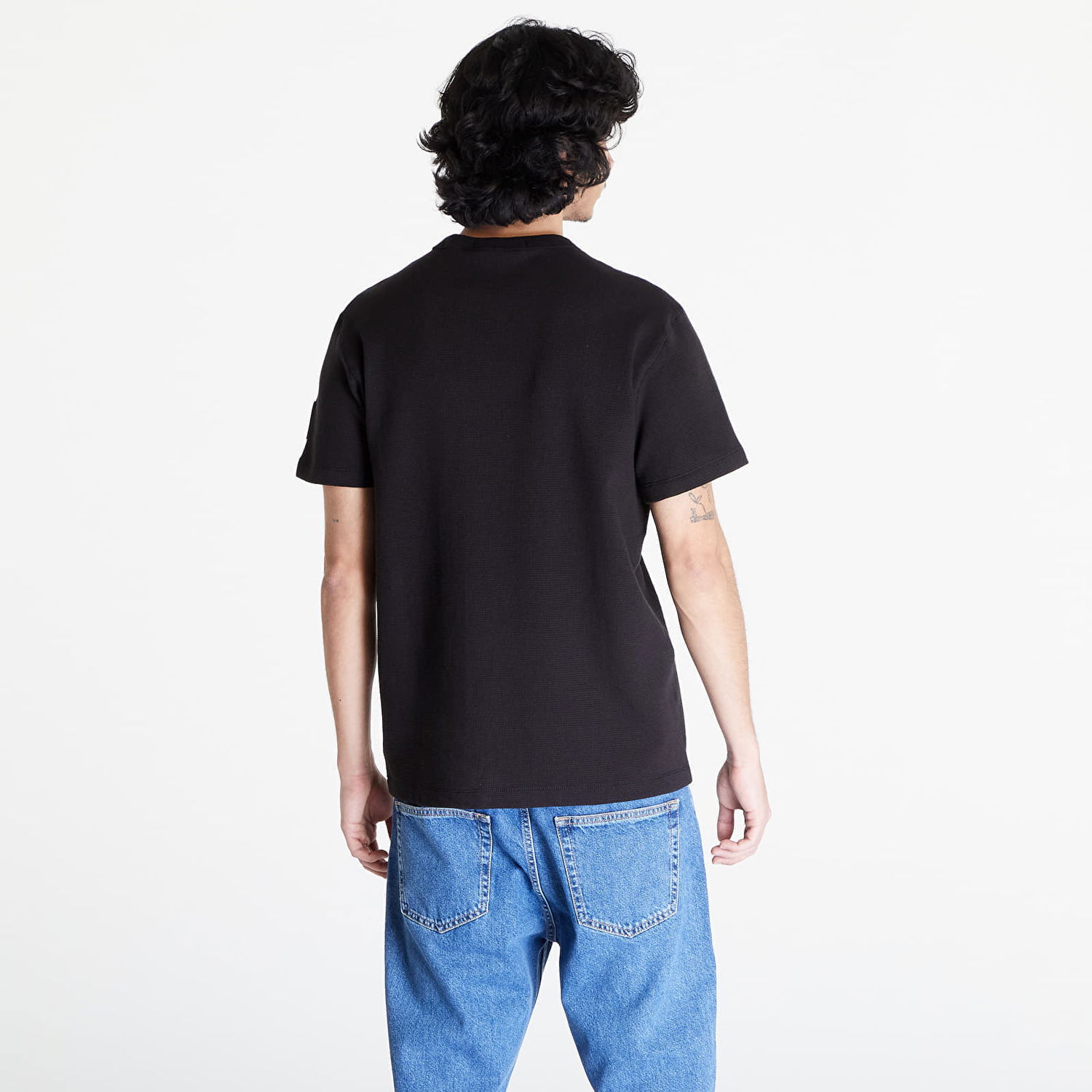 T-shirt CALVIN KLEIN Jeans Badge Waffle Short Sleeve Tee Sort | J30J323489 BEH, 1