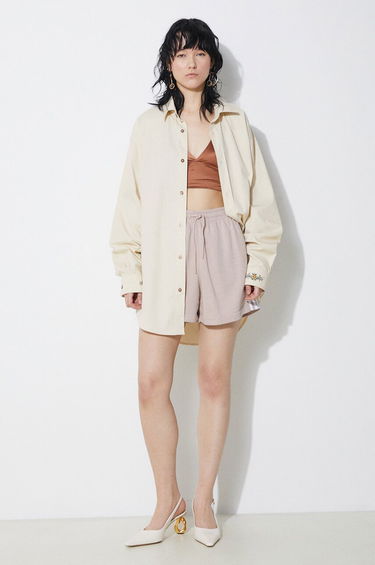 Shorts adidas Originals adidas Originals 3 Stripe French Terry High Waist Shorts Beige | IP0694, 1