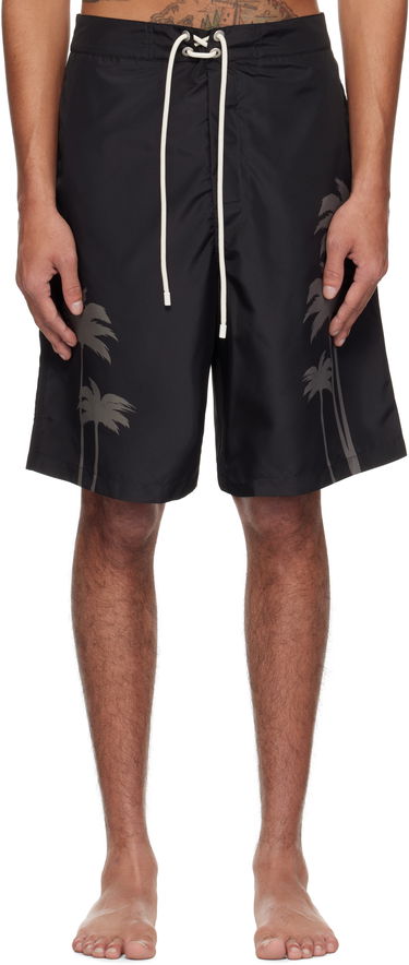 Badetøj Palm Angels Palm Angels Palms Print Swim Shorts Sort | PMFD017S25FAB0031010, 0
