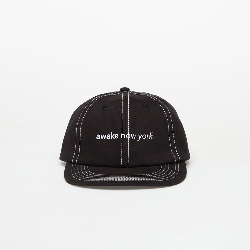 Kasket Awake NY Awake NY Contrast Stitch 6 Panel Hat Sort | AWK-FW25-HT005-BLK