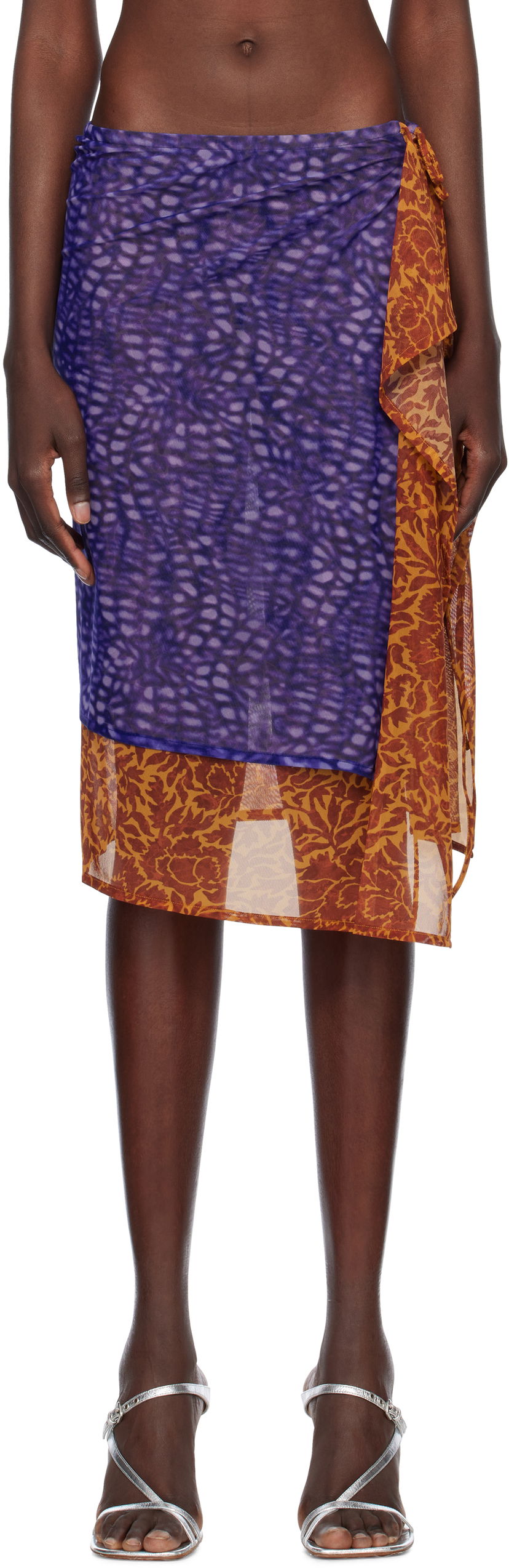 Nederdel Dries Van Noten Dries Van Noten Double Layered Midi Skirt Flerfarvet | 251-011164-1619