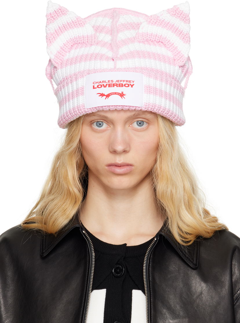 Beanie Charles Jeffrey Loverboy Charles Jeffrey LOVERBOY Chunky Ears Knit Beanie Lyserød | 54131402