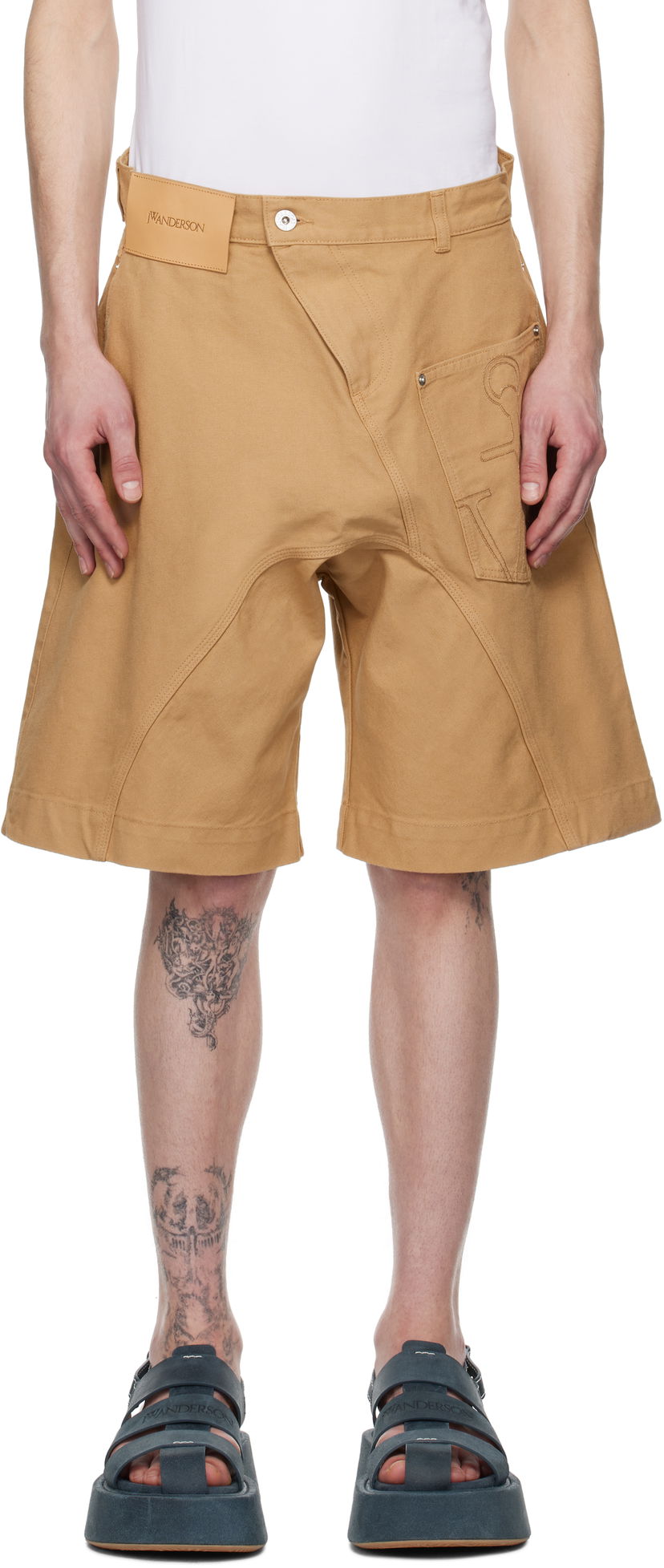 Shorts JW Anderson JW Anderson Twisted Workwear Shorts Beige | SR0108-PG1744