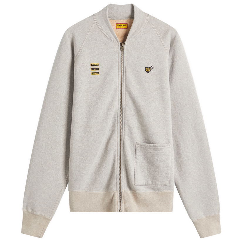Sweatshirt Human Made Heart Zip Jersey Bomber Jacket, Size Large Grå | HM29CS003-GRY