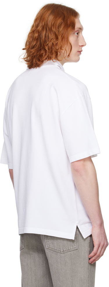 Polo skjorte MAISON KITSUNÉ Maison Kitsuné Fox Head Patch Oversize Polo Hvid | OM00213KJ7010, 2