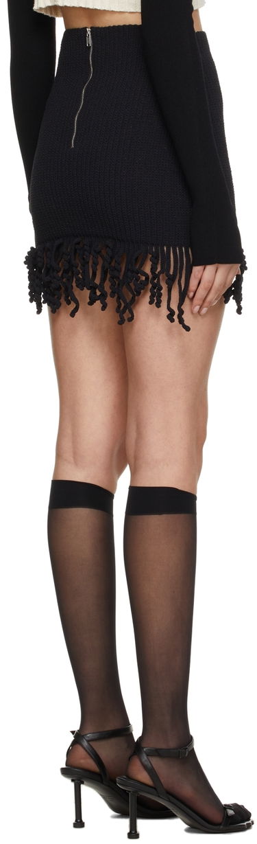 Nederdel Dion Lee Cotton Miniskirt with Fringe Sort | A7570S22, 2