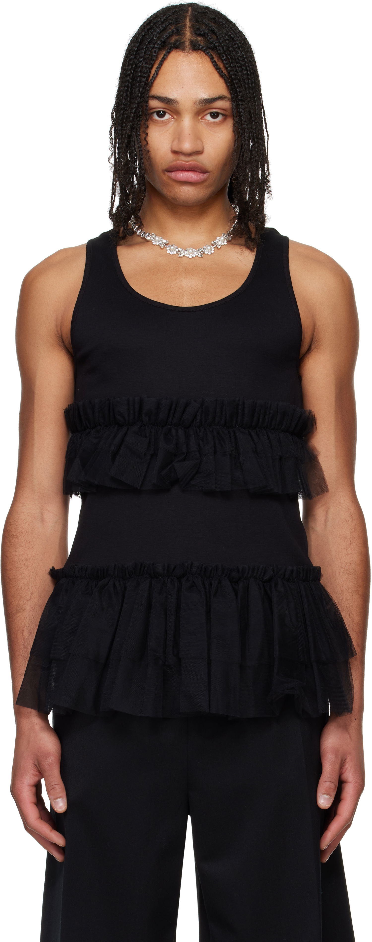 Tanktop Simone Rocha Simone Rocha Tutu Hem Tank Top Sort | 5334 0553, 0