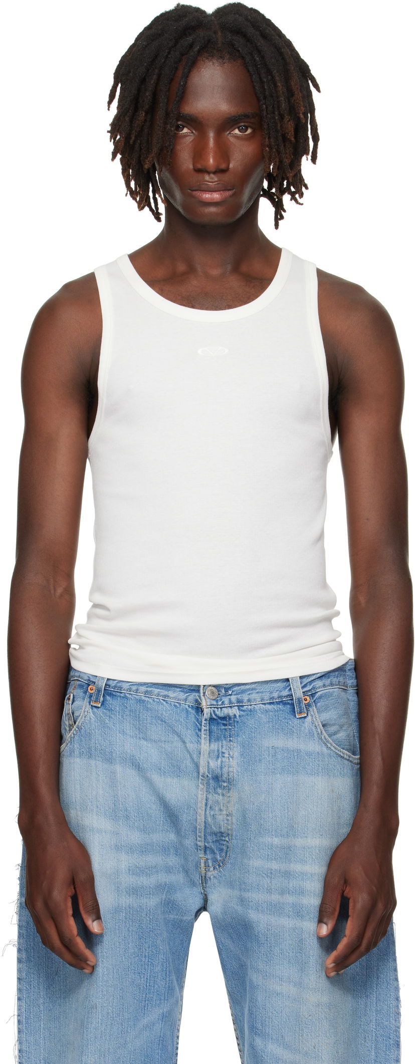Tanktop VETEMENTS Vetements Oval Logo Tank Top Hvid | MH76TT120W