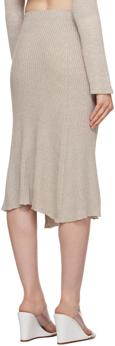 Nederdel Baserange Birgi Asymmetrical Midi Skirt Beige | SKBI-LM-AU23, 2