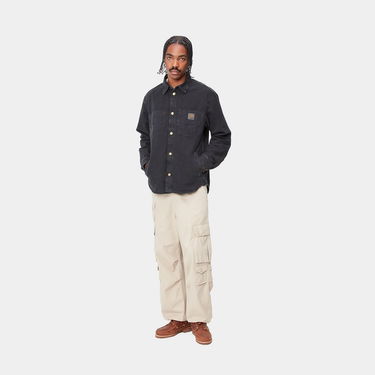 Skjorte Carhartt WIP Black Stone Dyed Shirt Jacket Sort | I033767_42, 2