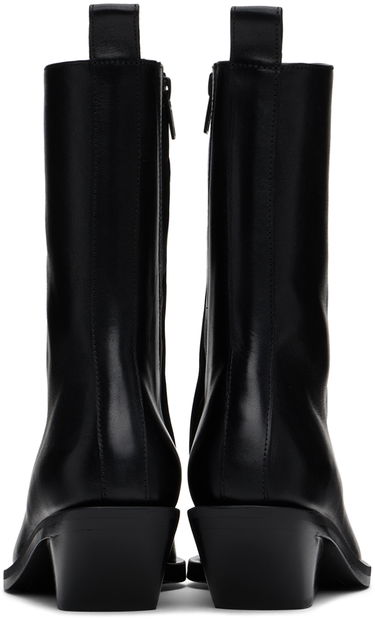 Kjole Ann Demeulemeester Ann Demeulemeester Vesper Leather Boots Sort | 2402-W-A04-LT141-099, 1
