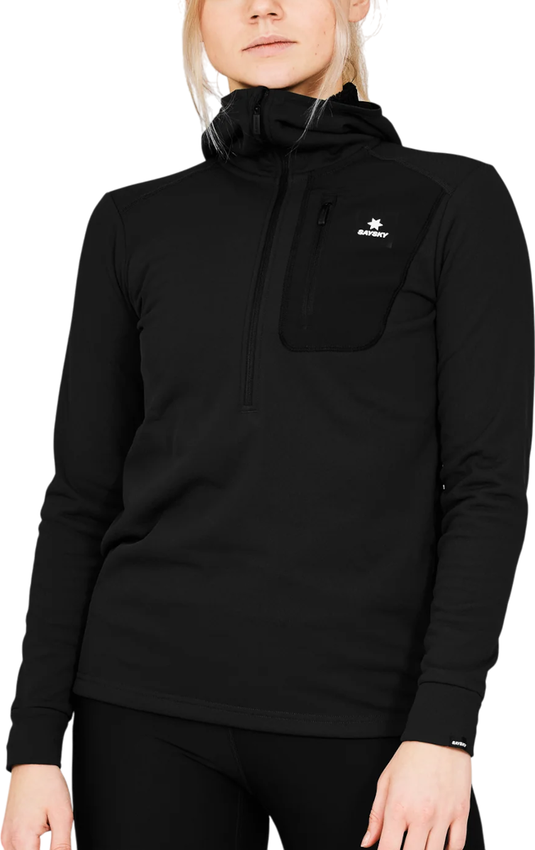 Sweatshirt Saysky Saysky Combat Half Zip Fleece Hoodie Sort | nwrho30c-901