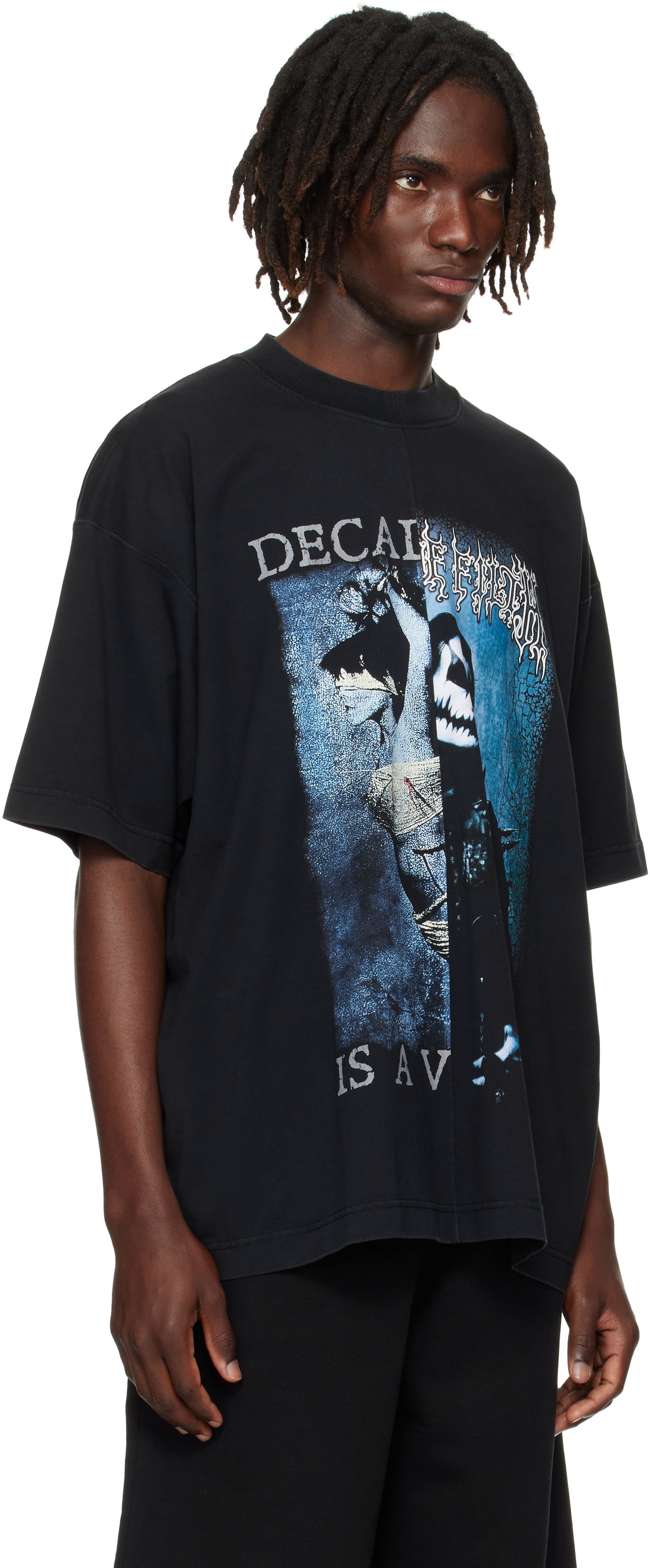 T-shirt VETEMENTS VETEMENTS Cradle of Filth Cut-Up Oversized T-Shirt Sort | UCF76TR950BB, 1