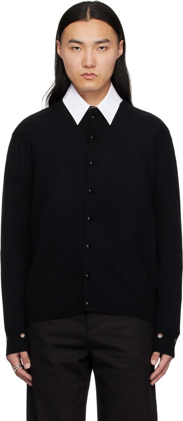 Sweater We11done We11done Eyelet Detail Cardigan Sort | WD-KC0-25-617-U-BK, 0