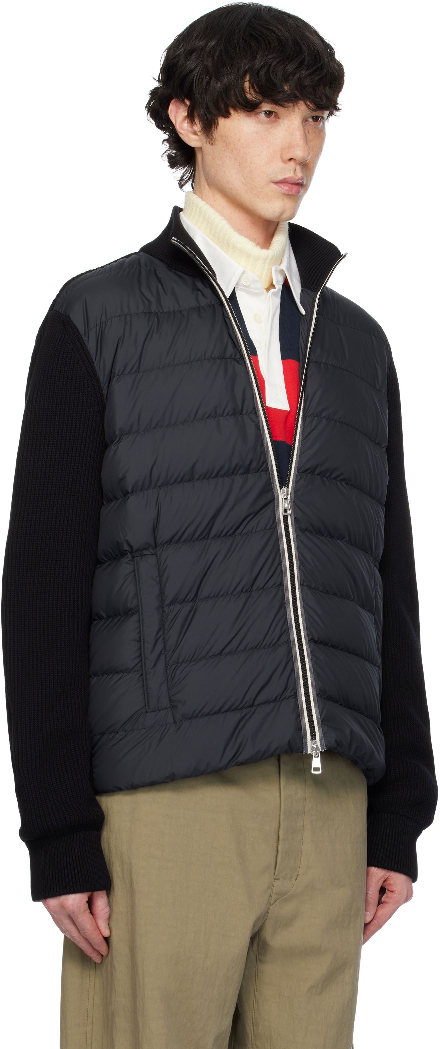 Puffer jakke Moncler Moncler Padded Zip-Up Down Jacket Sort | K10919B00006M1367, 1