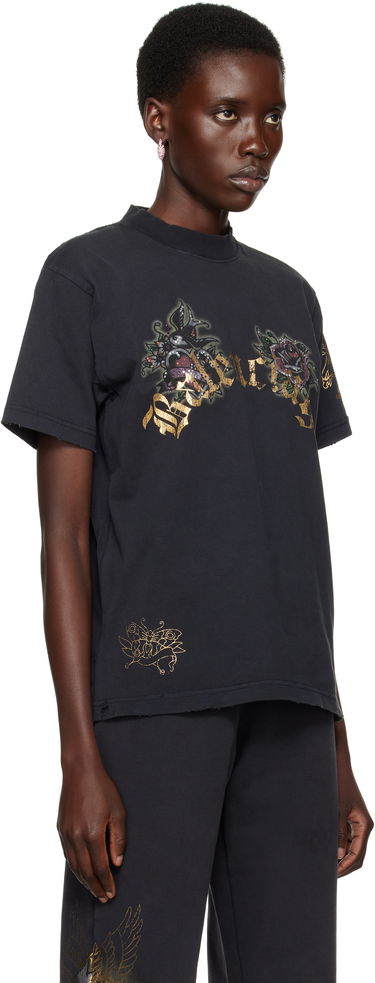 T-shirt Balenciaga Balenciaga Tacky Tattoo T-Shirt Sort | 809122TRVZ2, 4