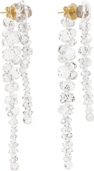 Øreringe Simone Rocha Simone Rocha Double Pierce Through Drip Earrings Hvid | ERG520 0903, 1