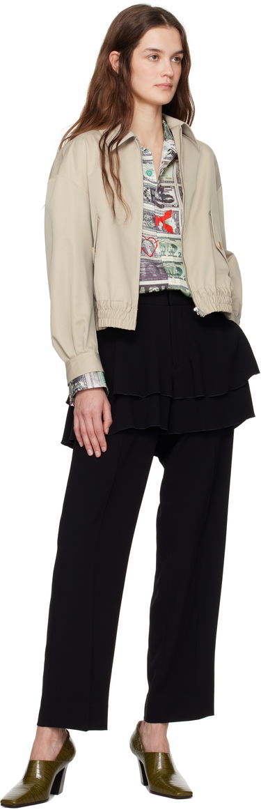Jakke UNDERCOVER UNDERCOVER  Cropped Elastic Waistband Jacket Beige | UP1E1203-1, 3