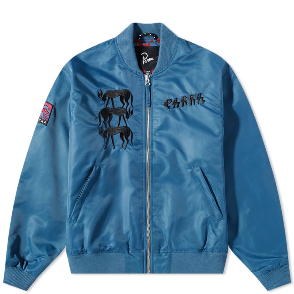 Bomberjakke By Parra Stacked Pets Varsity Jacket Mørkeblå | 49141-TEL, 0