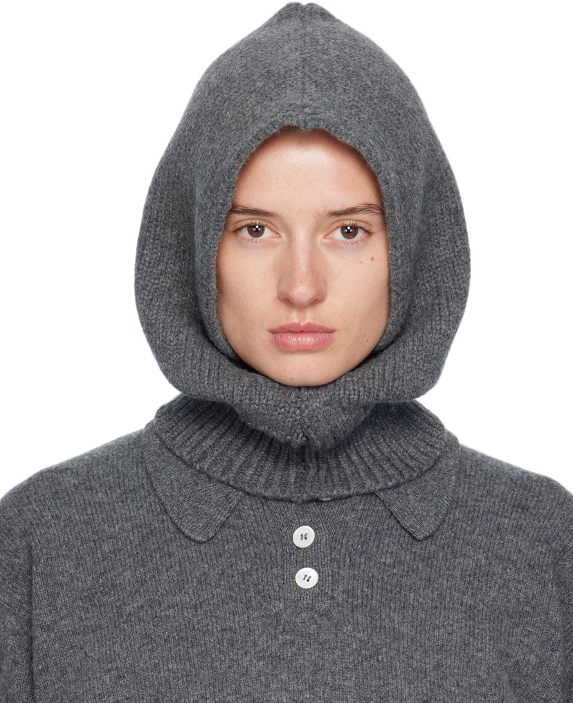Tørklæde &Daughter &Daughter Hand-Knitted Hooded Cowl Grå | HKN03924