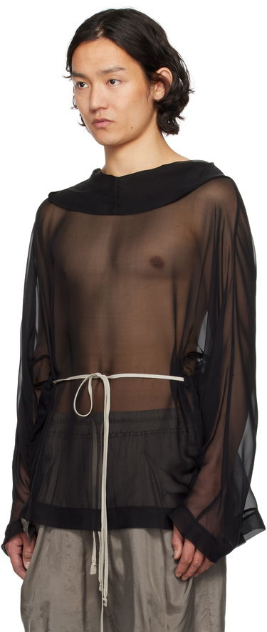 Sweater Rick Owens Rick Owens Hollywood Hooded Tunic Sort | RR01E5702 S, 3