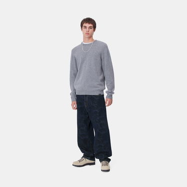 Jeans Carhartt WIP Relaxed Fit Printed Cotton Canvas Pants Blå | I033755_3, 3