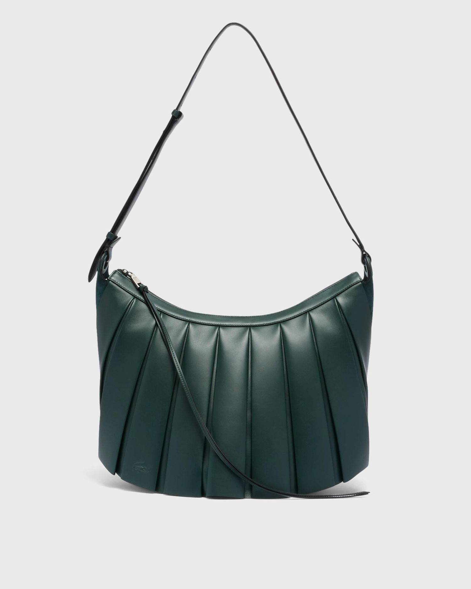 Håndtaske Lacoste Pleated Leather Hobo Bag Grøn | NU5212DP-946, 0