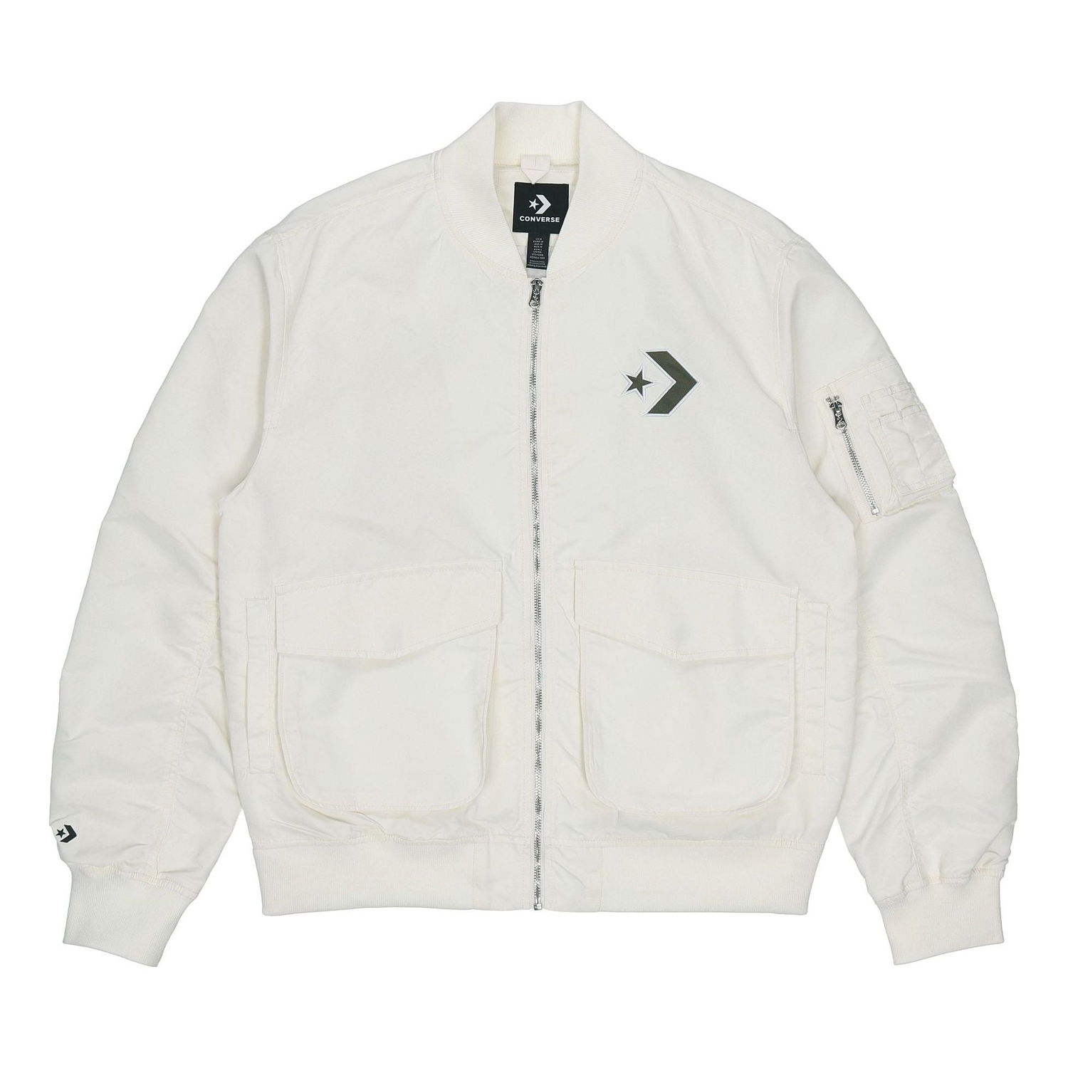Bomberjakke Converse Converse Loose Retro Aviator Jacket Hvid | 10024169-A01, 0