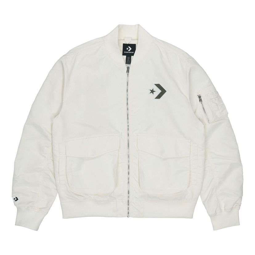 Bomberjakke Converse Converse Loose Retro Aviator Jacket Hvid | 10024169-A01
