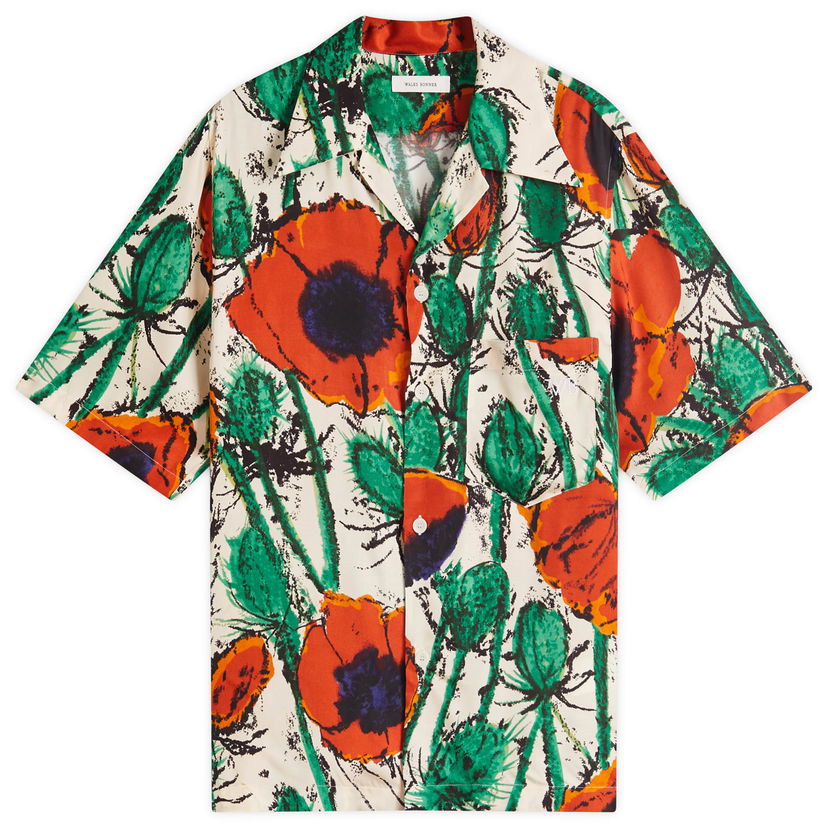 Skjorte Wales Bonner Wales Bonner Highlife Floral Print Bowling Shirt Flerfarvet | MS25SH08-VI05-0734