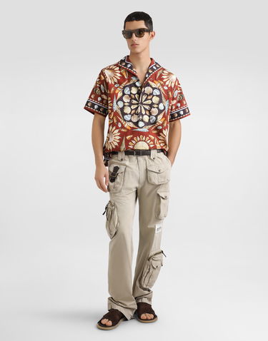 Skjorte Dolce & Gabbana Dolce & Gabbana Oversized Popeline Seashell Print Shirt Brun | G5NE3TFI5LHHM5PM, 1