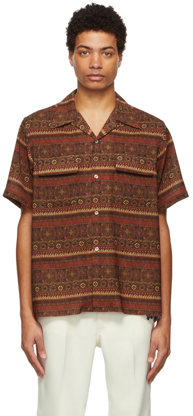 Skjorte Needles NEEDLES Classic Print Shirt Brun | KP079