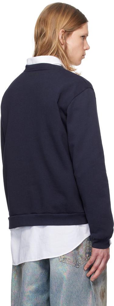 Sweatshirt Acne Studios Acne Studios Crew Neck Fleece Sweatshirt Mørkeblå | CI0187-, 2