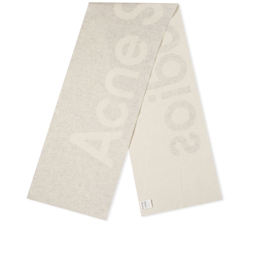 Tørklæde Acne Studios Toronty Logo Contrast Recycled Scarf Grå | CA0154-DLZ