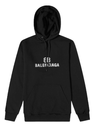 Sweatshirt Balenciaga Pixelated Logo Popover Hoody Sort | 600583-TKVI8-1070