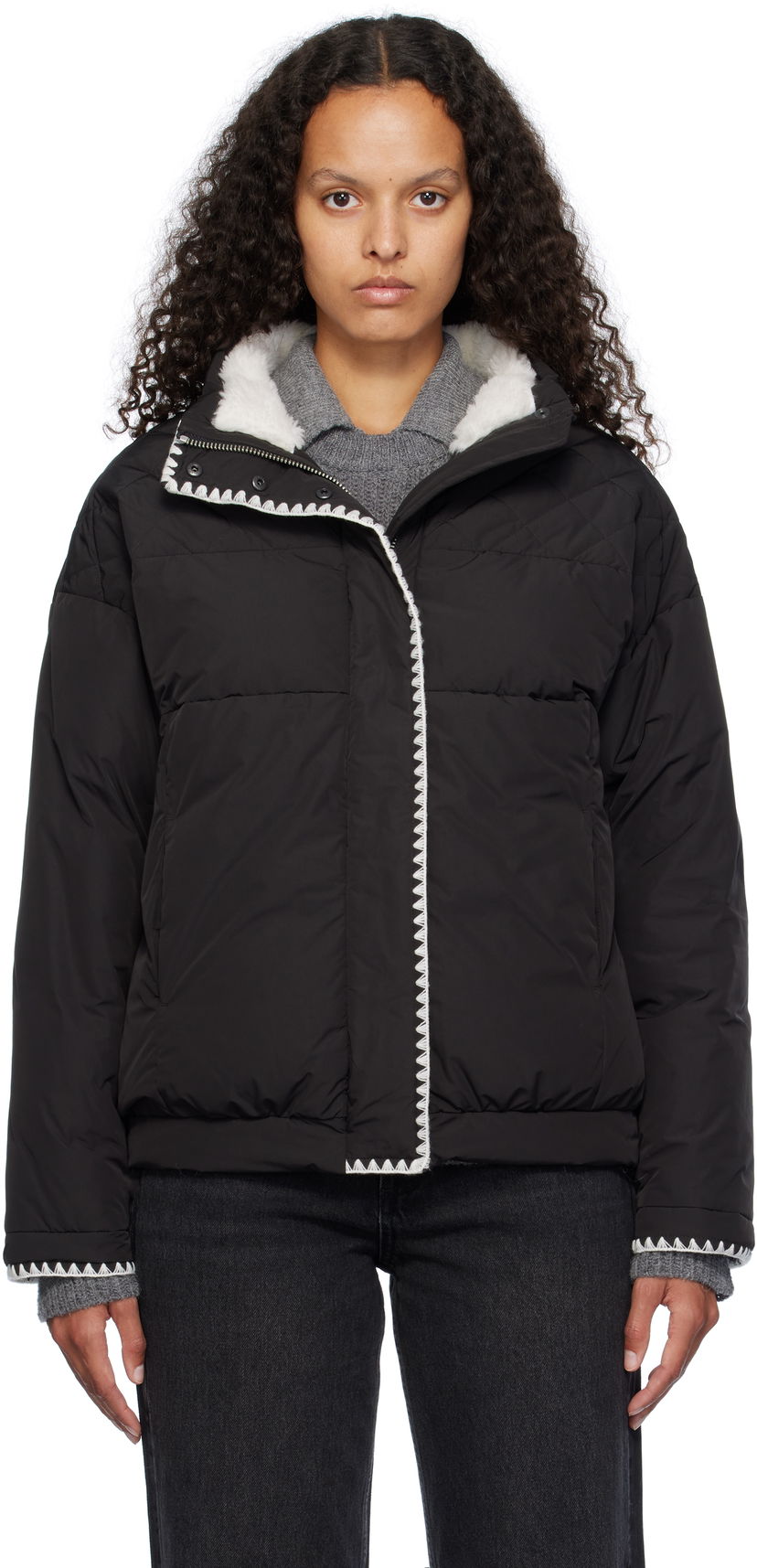 Puffer jakke rag & bone Ingrid Puffer Down Jacket Sort | WAW24F2019LO19